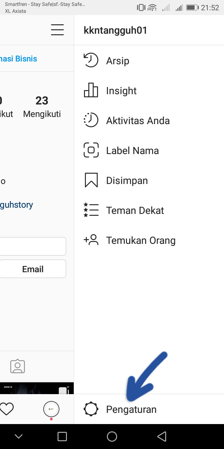 1 Pengaturan Instagram Android