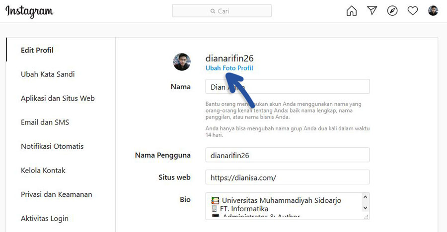 2 Ganti Foto Profil Instagram PC