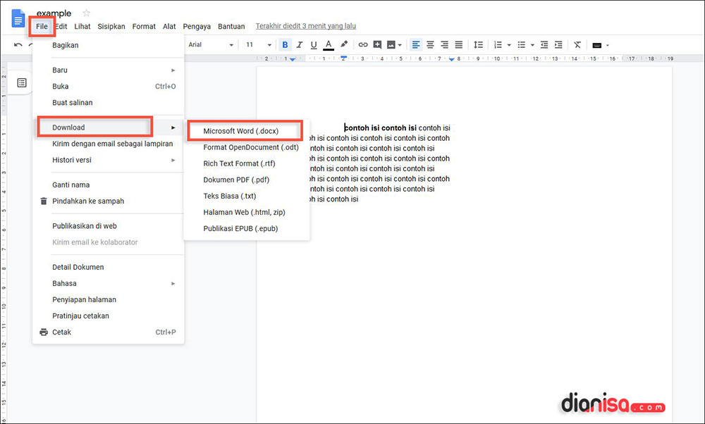 Merubah PDF ke Word dengan Google Dokumen