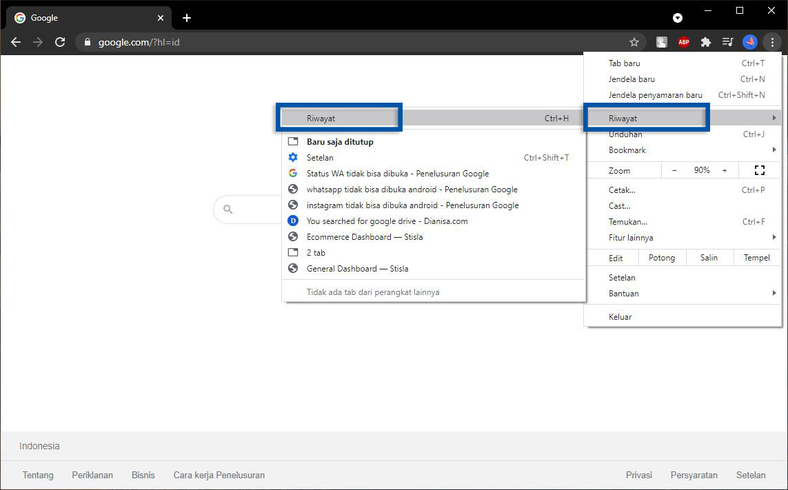 Riwayat Histori Chrome