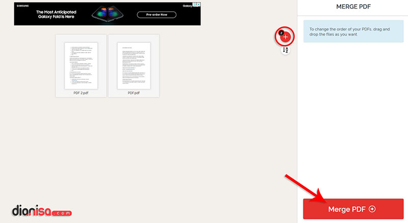 Menggabungkan File PDF secara Online