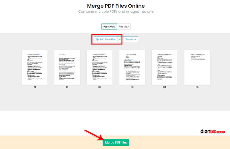 Menggabungkan PDF di Sejda.com