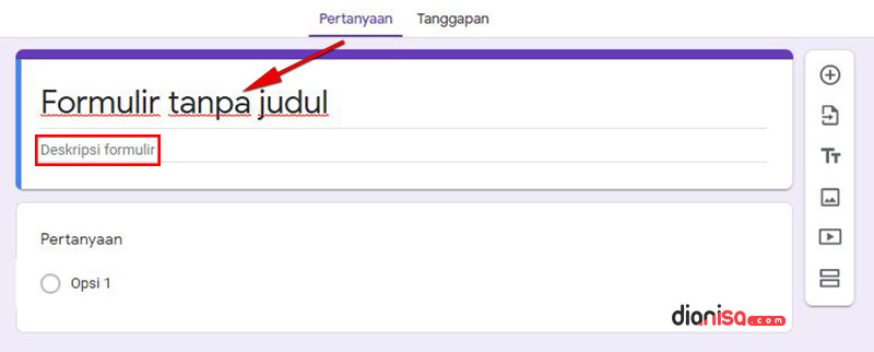Judul dan Deskripsi