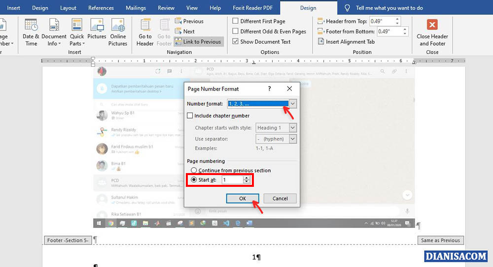 6 Atur Angka Mulai Halaman