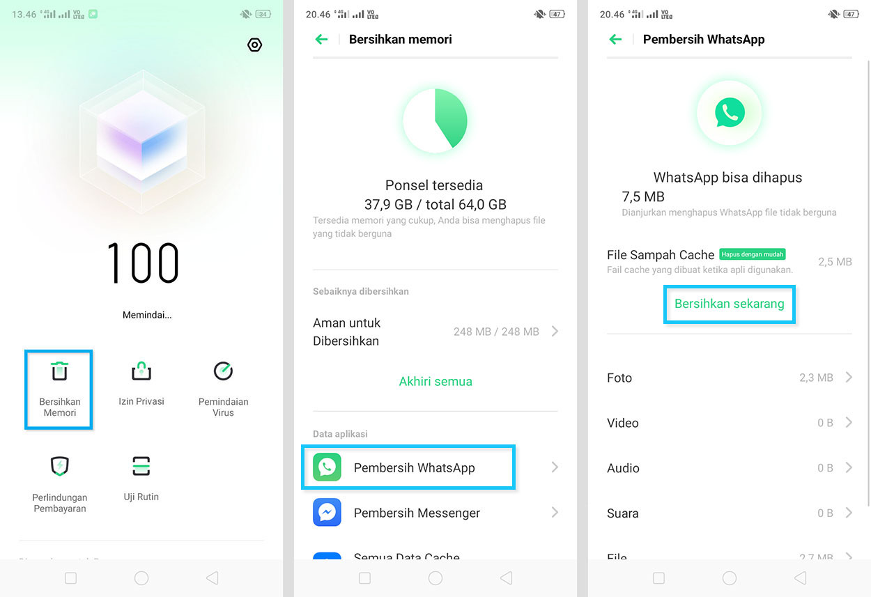 Gunakan Aplikasi Pembersih WhatsApp