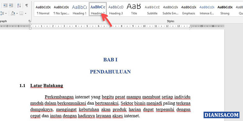 1. Membuat Link Daftar Isi Word