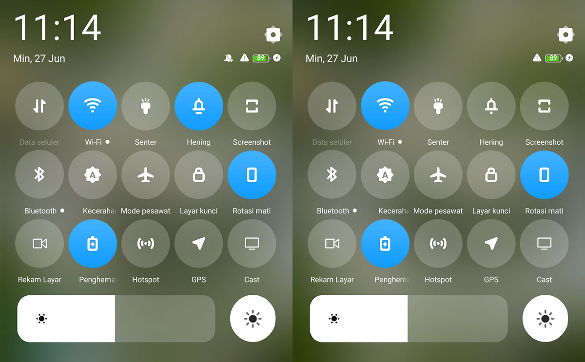 Matikan mode hening Android