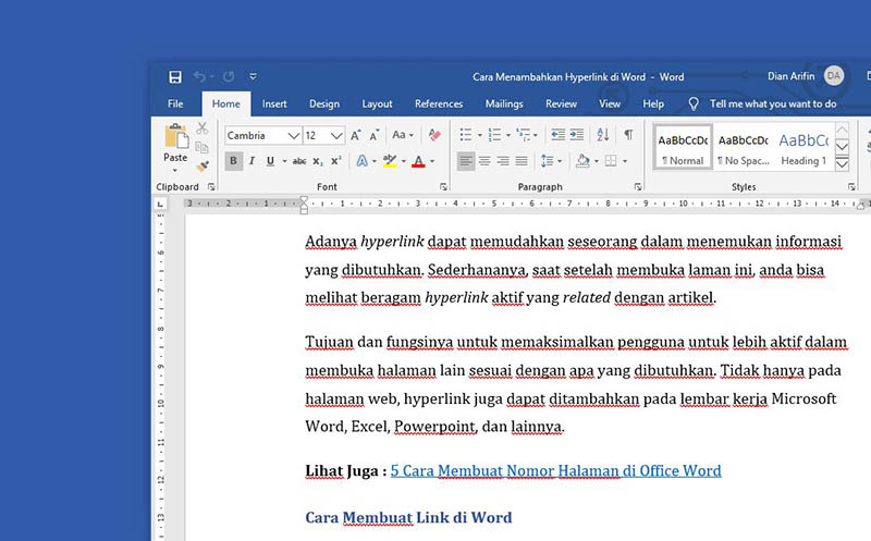 Tutorial Membuat Hyperlink Microsoft Word