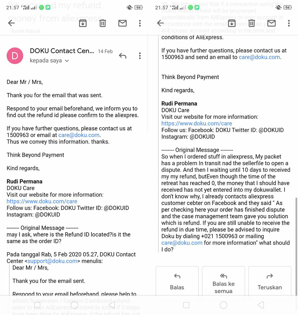 Hubungi Costumer Service DOKU