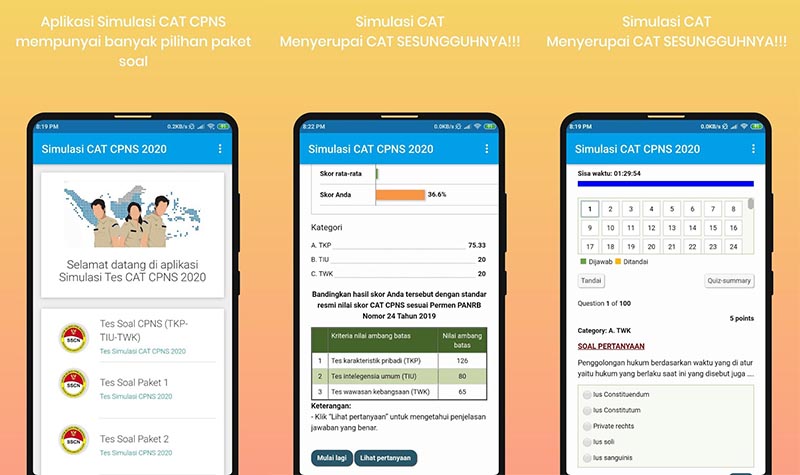 7 Aplikasi Simulasi  Tes CAT  CPNS  Android Terbaik 2021 