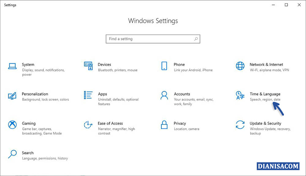 1 Mengatur Region di Windows 10