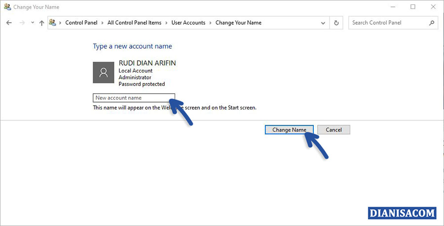 3 Mengubah Local Account Administrator Windows 10