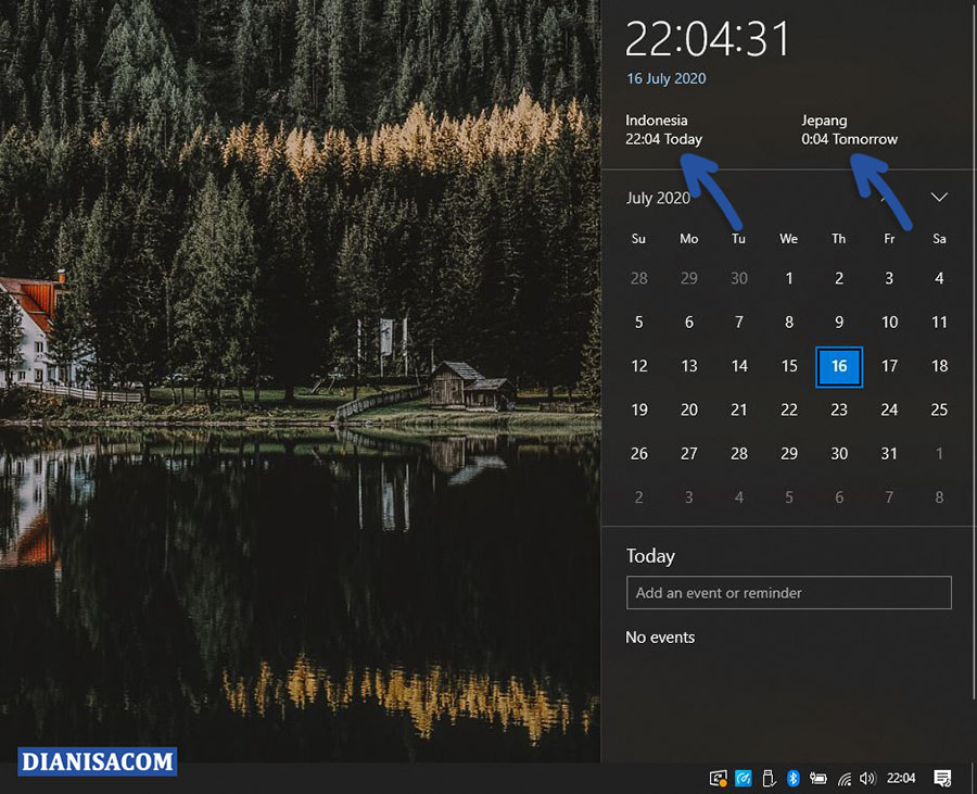 3 Tampilan Dua Zona Waktu Berbeda