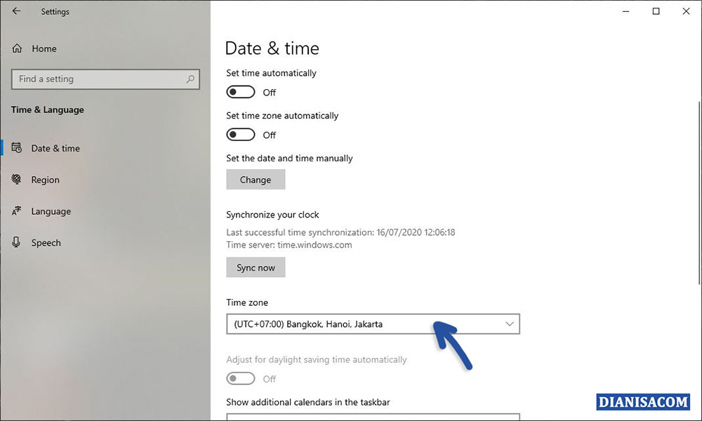 5 Memilih Zona Wilayah Windows 10
