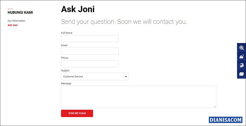 Komplain JNE melalui Ask Joni