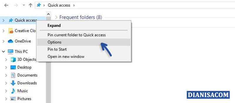 Membuka Quick Access Windows 10