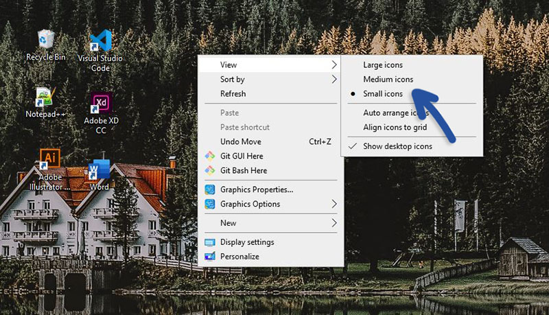 Mengecilkan Icon Windows 10