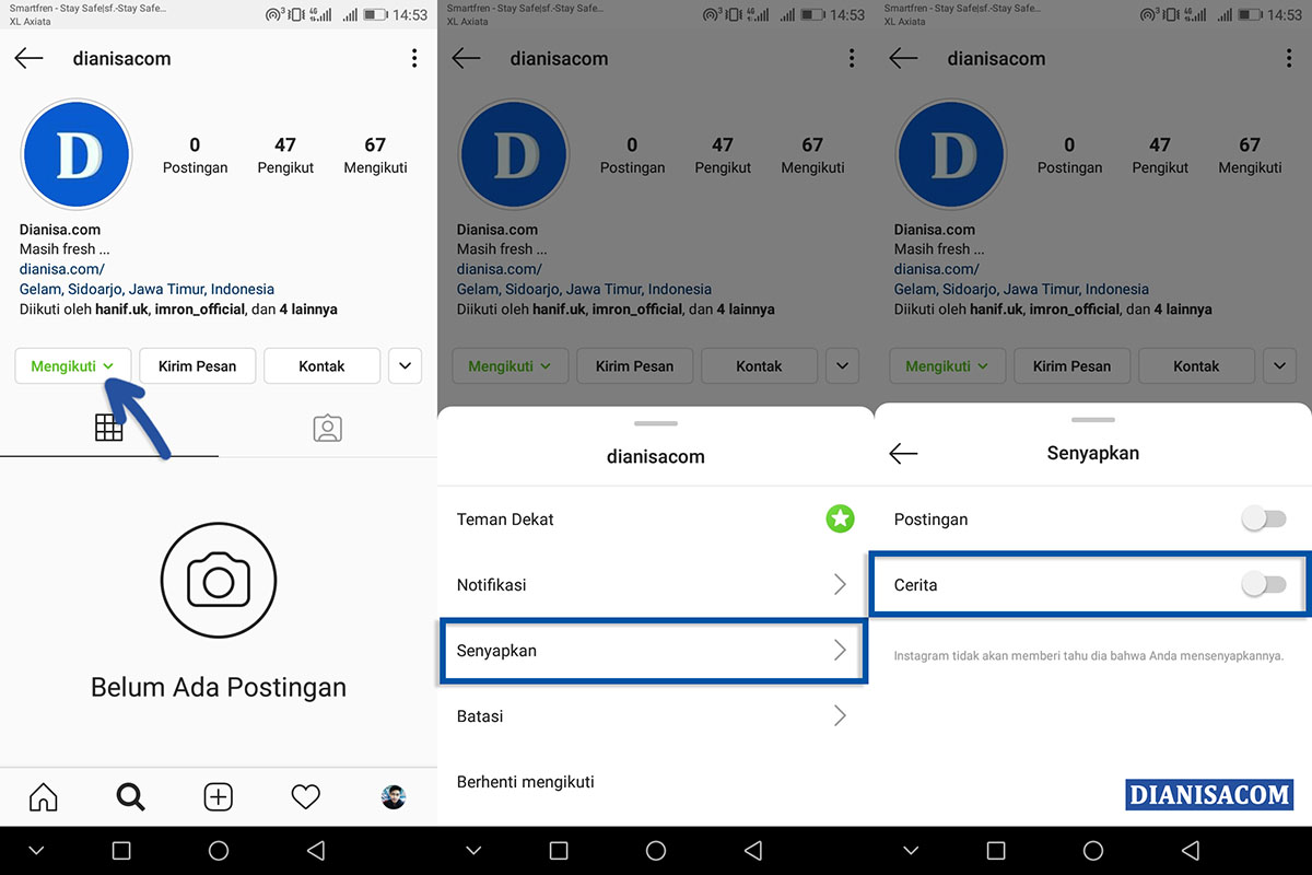 2 Senyapkan Story Instagram Orang Lain