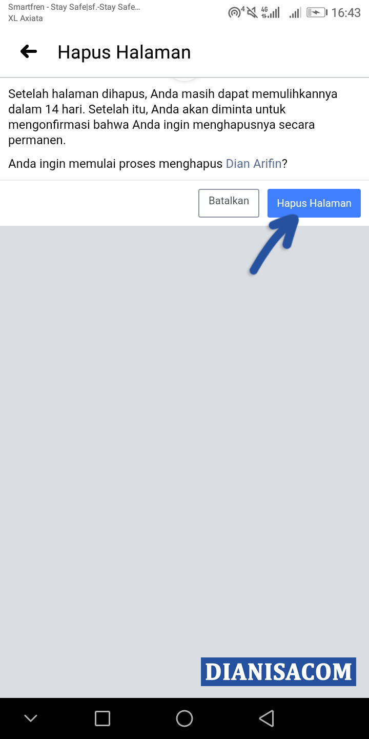 5 Konfirmasi Hapus Halaman Facebook