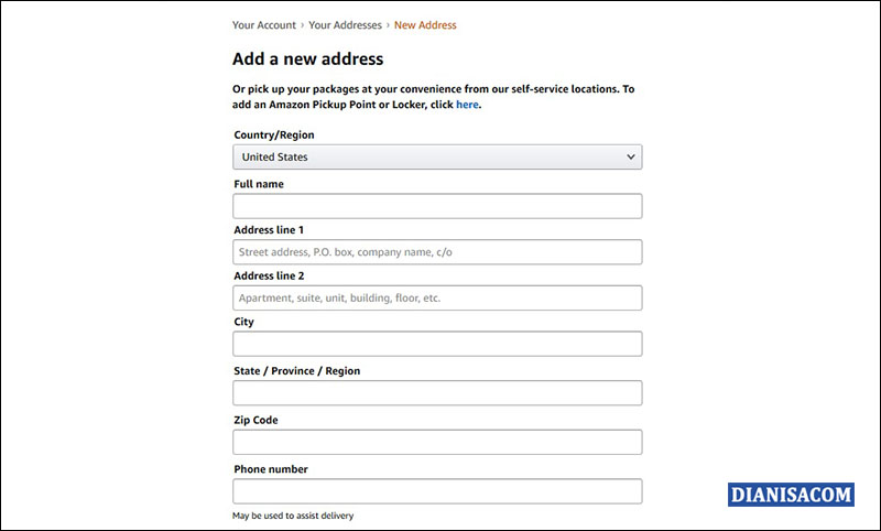 Add New Address Amazon