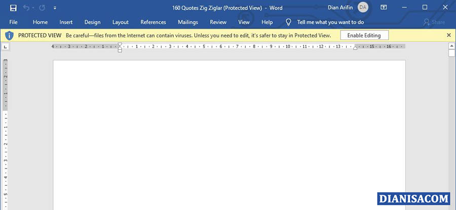 Pesan Protected View Microsoft Word