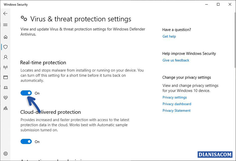 Turn Off Real-time Protection Windows