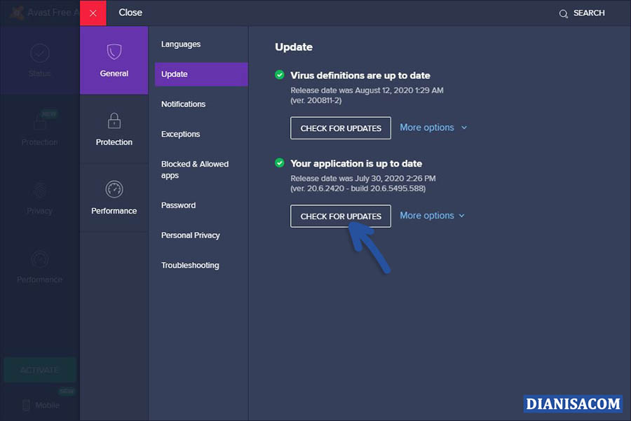 Update Program Avast Windows