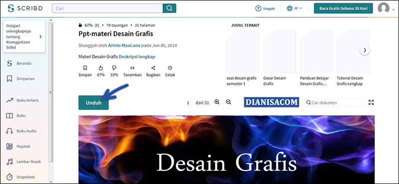 Download Dengan Akun Scribd