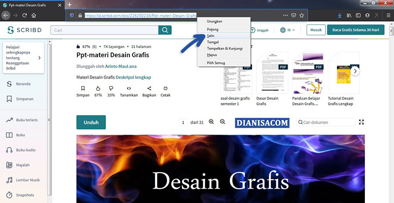 Salin URL File Scribd
