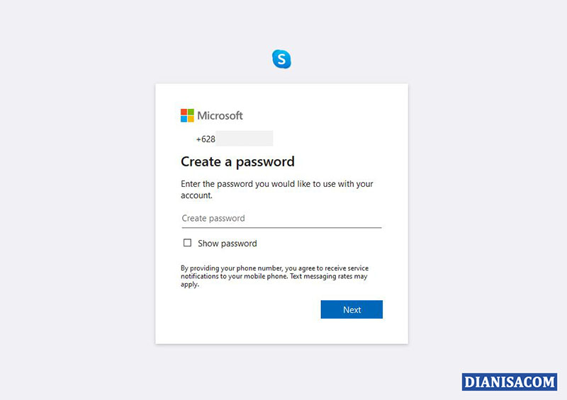2 Buat Password untuk Skype