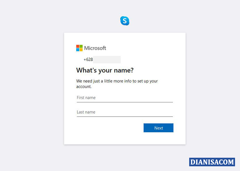 3 Tulis Nama Depan dan Belakang Skype