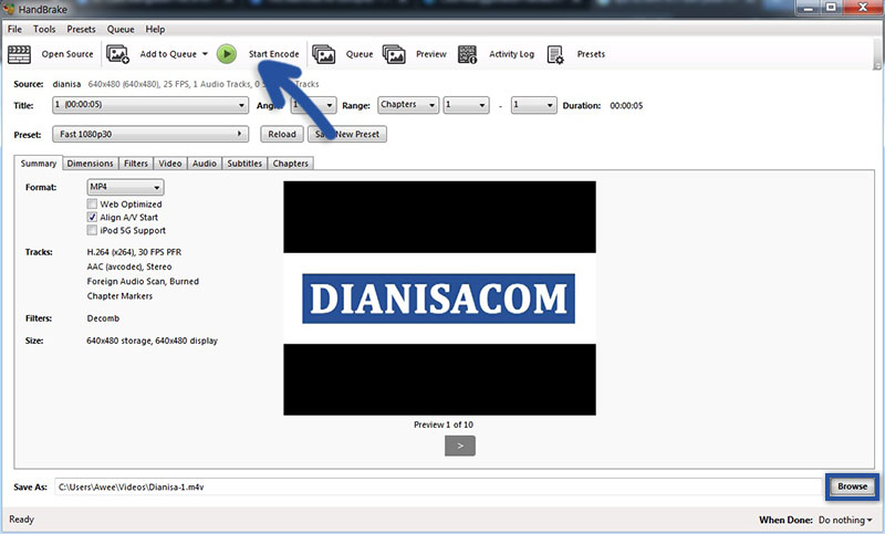 Konversi WMV ke MP4 Handbrake