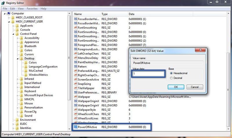 2. Ubah Pengaturan Power Regedit