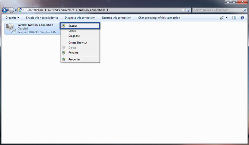 Keadaan WiFi Disable
