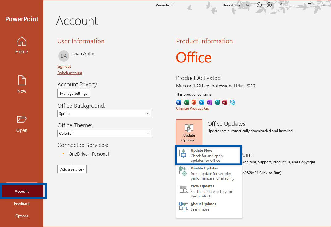 Update Microsoft PowerPoint ke versi terbaru