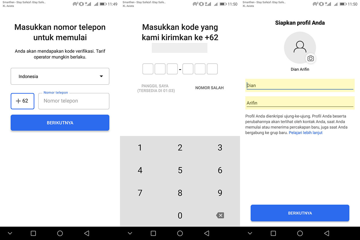 3 Membuat akun Signal