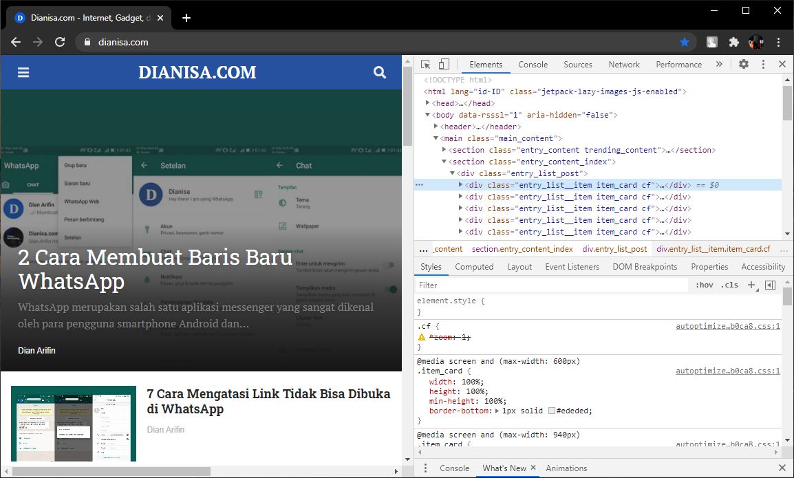 Inspect Element Google Chrome