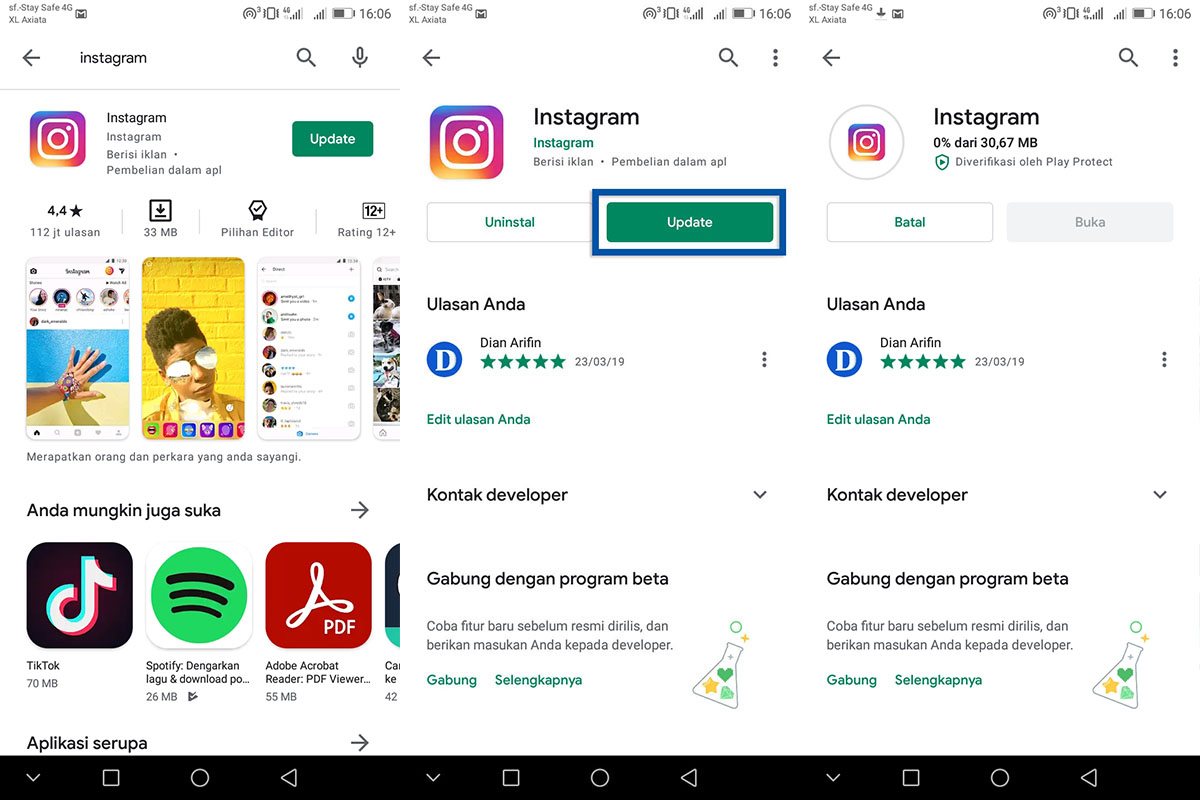 Update Aplikasi Instagram