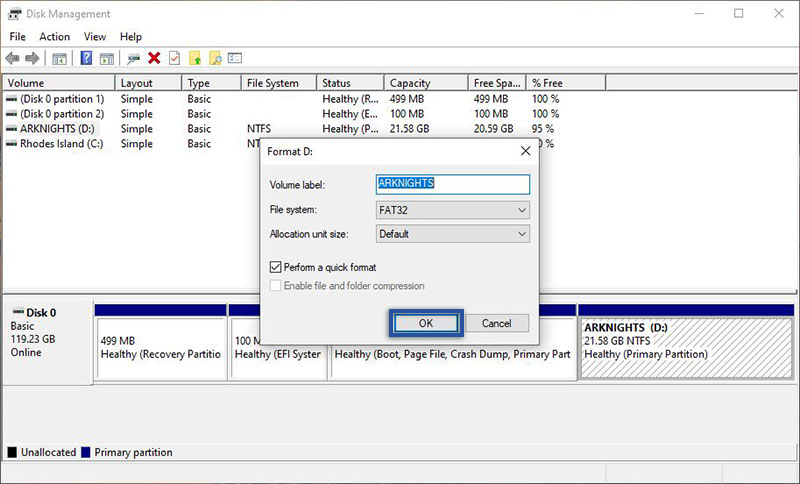 Format Disk Management