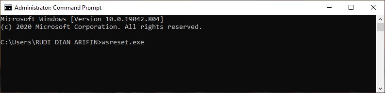Reset Microsoft Store Melalui Command Prompt