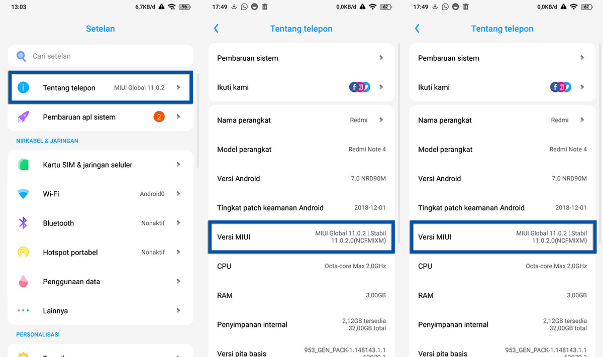 Mengaktifkan Opsi Pengembang Xiaomi
