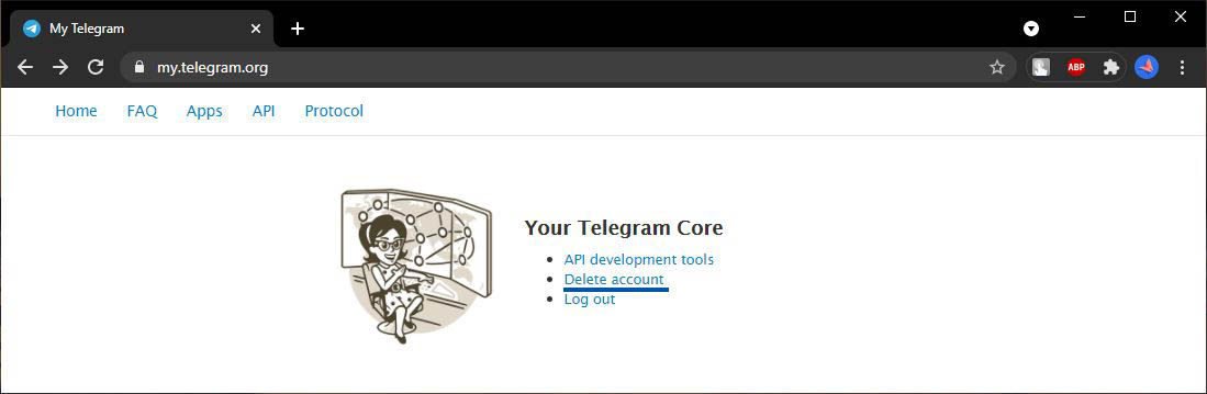 3 Pilih Delete Account Telegram