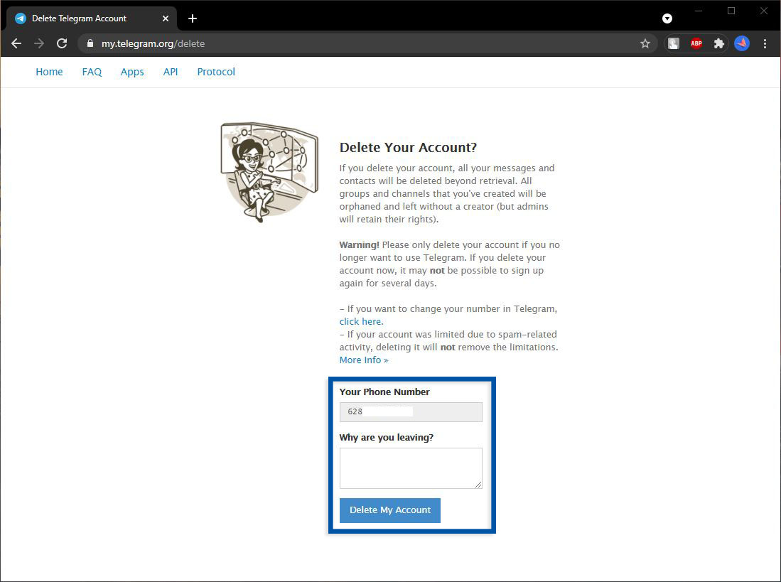 4 Hapus Akun Telegram