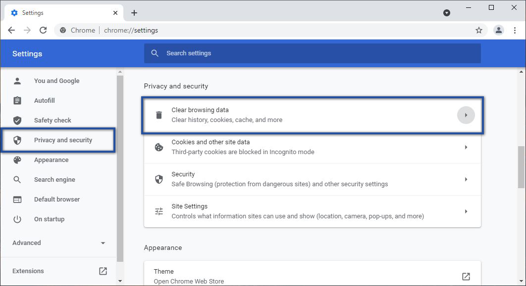 Menghapus Cache Google Chrome