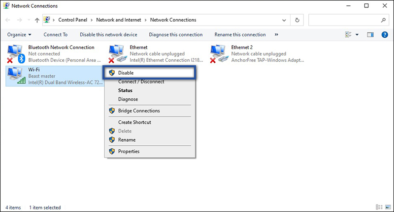 Restart WiFi Adapter