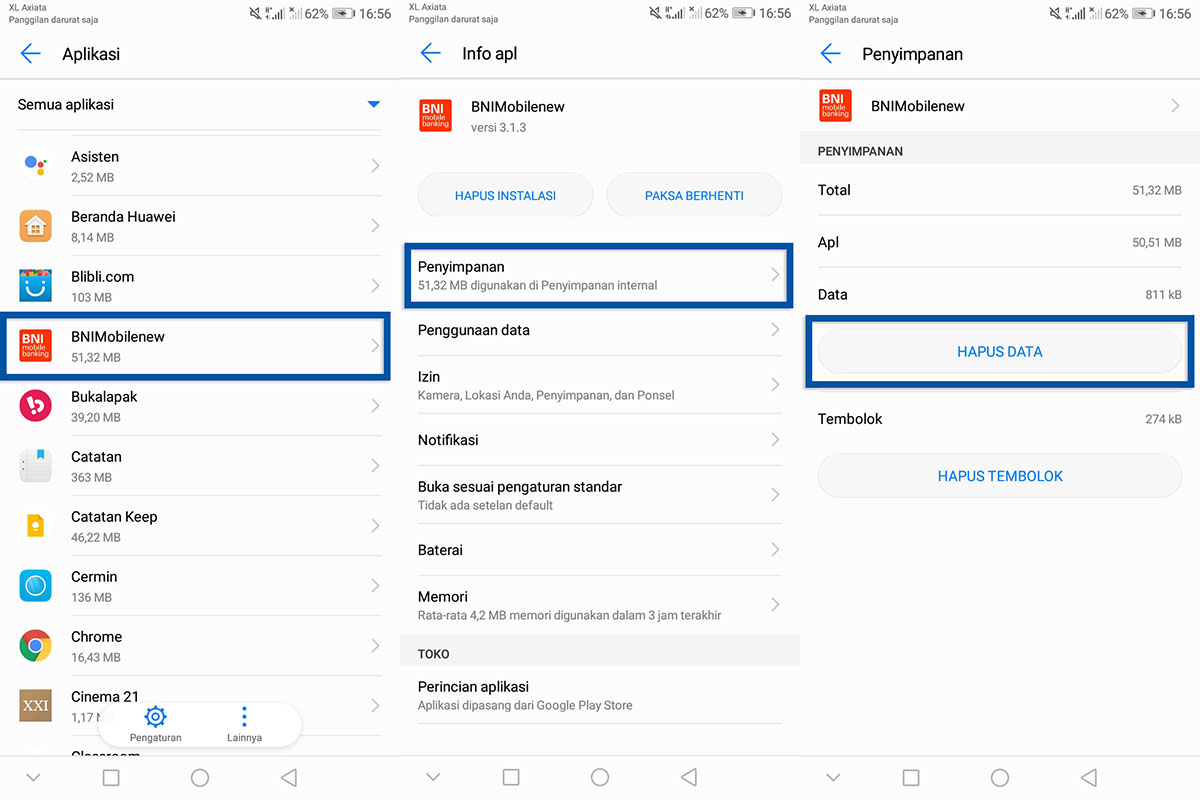 Hapus Data BNI Mobile Banking
