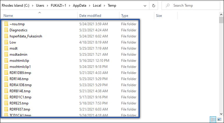 Menghapus Folder Cache