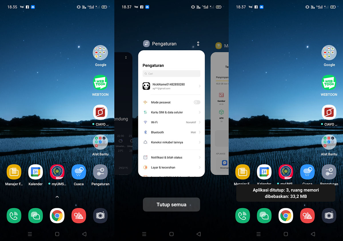 Tutup Semua Aplikasi Realme
