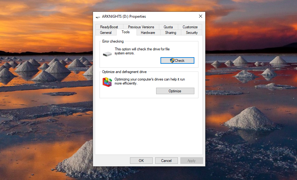 Error Checking Disk Windows 10