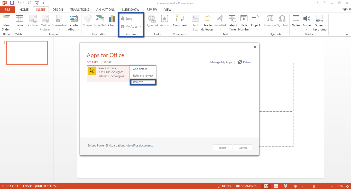 Hapus Add-ins PowerPoint